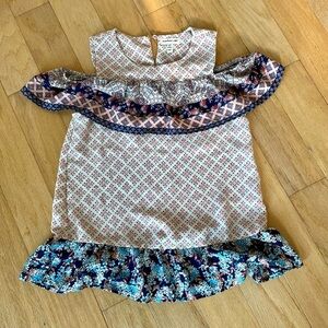 Monteau boho cold shoulder girls top Size 7/8